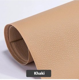 Resim Kendinden Yapışkanlı Deri Kanepe Tamir Yama Mobilya Masa Sandalye Etiket Koltuk Khaki 50x50cm 