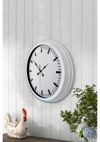 Resim 40 Cm Beyaz Metal Sade Duvar Saati Diğer 