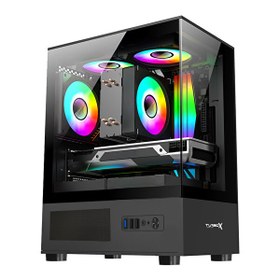 Resim Turbox Auro 3x Rgb Siyah 500watt Panoromik Gaming Bilgisayar Kasası 