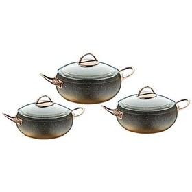 Resim Oms Granit Küre Güveç Set 6 Parça Gold 3031 