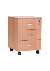 Resim Ofisbazaar 3 Çekmeceli Kilitli Tekerlekli Keson 60x45x40 Cm 18 Mm Suntalam - Marbella Kiraz 