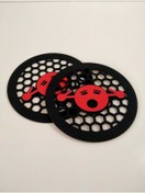 Resim Rakkun Tasarım Mdf Kırmızı Oto Midrange Kapağı 1 Çift (2 ADET 20 CM) 