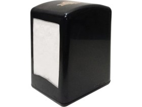 Resim Abnturk Masa Üstü Siyah Peçetelik Çift Taraflı Yaylı Peçete Dispanseri 4 Adet 