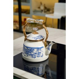 Resim UltraMint Paslanmaz Çelik Emaye Demlik 2,5 Litre, Şık ve Dayanıklı Tasarım 
