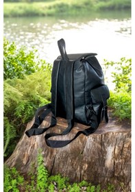 Resim Hakiki Deri Kadın Erkek Sırt Çantası Siyah 