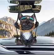 Resim Gaojunshop01 Siyah Sevimli Frenchie Ayna Aksesuarı Yorgunluk Azaltıcı Küp Şekilli Kolye 