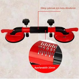 Resim NZB Çektirmeli Çift Kollu Vantuz Cam Fayans Granit Birleştirme Ayarlama Hizalama Düzeltme Aparatı Yatay 