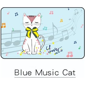 Resim Youtek Manyetik Katlanabilir Araç Yan Cam Güneşlik Perdesi - Hızlı Kurulum, Uv Koruma, Mavi Müzik Kedi Desenli 