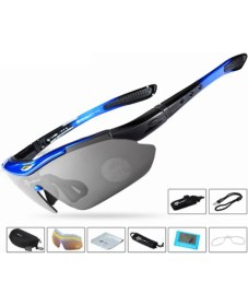 Resim Schulzz Rockbros Polarize %100 Uv Korumalı Mavi 5 Lensli Bisiklet Spor Dağ Kayak Gözlüğü 