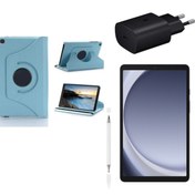 Resim Samsung Galaxy Tab A9 4GB Ram 64GB 8'7 Inç MAVİ Tablet + TURKUAZ KILIF+ Kalem + Adaptör+NANO KIRILMAZ CAM 
