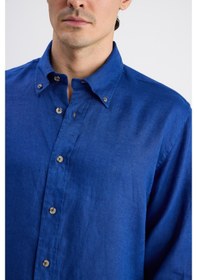 Resim D'S Damat Ds Damat Comfort İndigo Düz Keten Gömlek 6hc02ap01304m Çok Renkli 2XL 