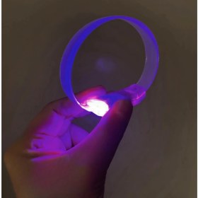 Resim 3 Modlu Pilli LED Işıklı Esnek Parti Bilekliği Mor 