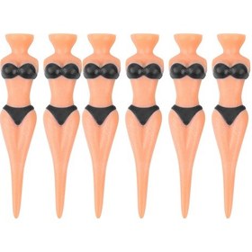 Resim Kaiyi 6'lı Siyah Bikini Şekilli Golf Tee Çok Renkli 