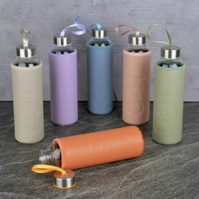 Resim Tohana H2O Deri Kılıflı Cam Matara - Asorti - 500 ml 