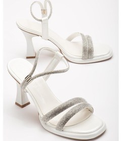 Resim Kalın Sıra Taşlı Sultan Sedef Kadın Abiye Ayakkabı-2982-sedef 