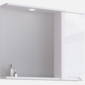 Resim Bonitobagno Rita Aynalı 82 cm Banyo Dolabı Üst Modül Beyaz 