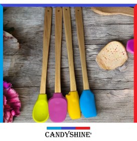 Resim CandyShine 4 Parça Ahşap Saplı Silikon Mutfak Seti 