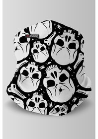 Resim Skull Motorcu Buff Maske Outdoor Boyunluk Unisex Bandana Siyah 