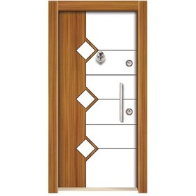 Resim Çelik Kapı Modelleri Ahşap Kaplama Düz Model Daire Kapısı Sol 4 