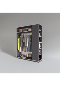 Resim Kenzlife giysi dolabı bayram 180*150*40 gri gardırop 