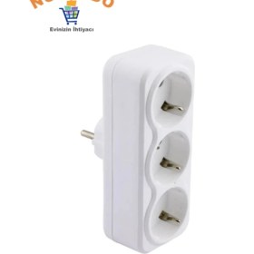 Resim 3'lü Fiş Priz Kablosuz Topraklı Çoklu Grup Priz Çoğaltıcı Üçlü Golyat Elektrik Pirizi 