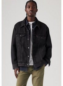 Resim Levi's Oversize Denim Ceket - Erkek Günlük Kot Ceket - Klasik Yaka Siyah 