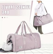 Resim Besthome1 Lotus Pink Siyah Nylon Seyahat Bavulu, Çok Cepli Lotus Pembesi Pembe 