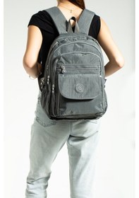Resim Nemo Bags Gri Unisex Okul Çantası, Crinkle Su Geçirmez Kumaş, Laptop Seyahat Sırt Çantası, 24 Lt, 40x30cm Gri 