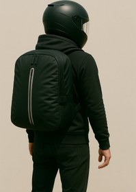 Resim Çantachım Sırt Çantası Motosiklet Kask Bölmeli Sünger Destekli Su Geçirmez Siyah 