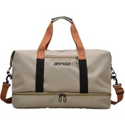 Resim Teltree Sıcak Ve Kuru Bölmeli Su Geçirmez Oxford Kumaş Seyahat Çantası - El/omuz Taşıma, 46x28x25cm Büyük Kapasite Kahverengi Haki 