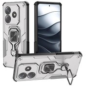 Resim Redmi Note 14 5g Metal Kickstand Tpu Hibrid Pc Telefon Kılıfı İçin Gri 