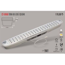 Resim Cata Ct-9960 6W 60 Led Li Işıldak Şarjlı 6 Saat Işık Verir N11.12433 