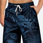 Resim Erkekler için Tropikal Yaprak Baskılı Rahat Plaj Şortları, Gevşek Fit Polyester Karışımı, Ayarlanabilir İpli Bel Bandı, Yaz ve Günlük Kıyafetler İçin Mükemmel 