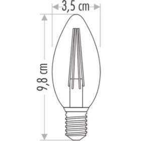 Resim Cata CT-4066 4W 220V E14 Duylu LED Rustik Ampul Günışığı 5 Adet 