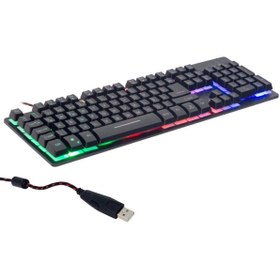 Resim Robinanka Hello Hl-18744 Metal Kasa Rgb Işıklı Kablolu Oyuncu Q Klavye Zyg-800 