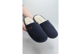 Resim Erkek Sessiz ve Kaydırmaz Taban, Sıcak,mevsimlik, Içi Peluş, Fitilli Kadife Çanak Terlik 