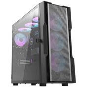 Resim Zoko Amiral DK431 4x12 Cm ARGB Fanlı Mesh Panel Temperli Cam E-ATX Bilgisayar Kasası 