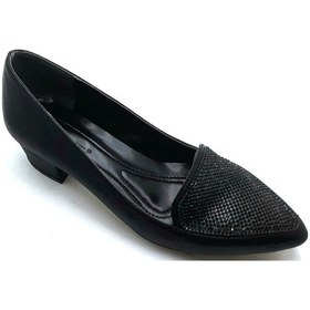 Resim Punto-446018- Siyah Taşlı Bayan Fındık Topuk Ayakkabı Yeni Sezon 