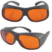Resim Geeksen Güneş & Lazer Korumalı Gözlük - Kozmetik Cihazları Ve Spor Aktiviteleri İçin Karbon Çerçeve, Turuncu Lens Od6+ Uv Engeli 