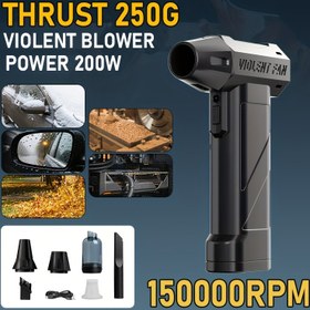 Resim El Tipi Toz Üfleyici Güçlü 200W Motor & 250g İtme Gücü - Kablosuz Vakum Temizleyici 150000 RPM Yüksek Hızlı Hava Akışı, USB ile Çalışır (Şarj İstasyonu Dahil), Ev, Ofis, Araba, Bahçe İçin Toz Üfleyici - Hafif ve Taşınabilir Tasarım 