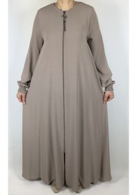 Resim Önü Fermuarlı Gizli Cepli Mevlana Model Ferace Krem 