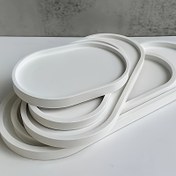 Resim 3 Adet Oval Silikon Kalıp Beton, Alçı, Epoksi Reçine için - Kase Tabak Tasarımlı Çok Amaçlı Saklama Tepsisi, Mücevher ve Süsler için İdeal 