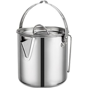 Resim Yaleker Kamp Ateşinde Kullanım İçin Paslanmaz Çelik 1.2l Asma Tencere - Outdoor Pişirme Ve Seyahat Çok Renkli 