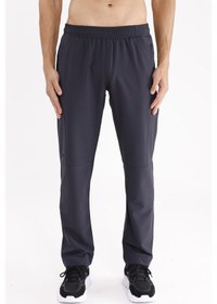 Resim Yan Fermuarlı Cep Diz Dikiş Detaylı Düz Paça Esnek Bel Spor Görünümlü Eşofman Altı Antracite 