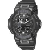 Resim Hanyang Siyah Smael Marka Izle Erkekler Çift Ekran LED Dijital Analog Kol Saatleri Gençlik Kronometre Spor Elektronik Kuvars Su Geçirmez Erkek Saat (Yurt Dışından) 