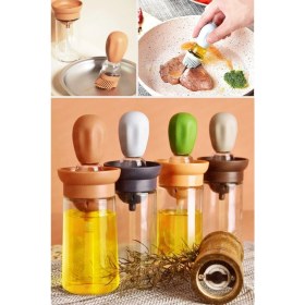 Resim Mediterian Hazneli silikon yağ ve sos fırçası, pratik ve renkli mutfak aracı 