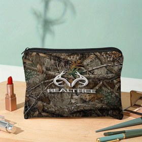 Resim 1 Adet RealTree Kamuflaj Fermuar Saklama Çantası - Geniş Katlanabilir Seyahat Organizeri, Av/Balıkçılık İhtiyaçları ile Hafif Polyester Tuvalet Çantası, Erkekler ve Kadınlar için hediye (Kahverengi/Siyah/Yeşil Camo Tasarım) Kamp, Spor Salonu, Ofis, Okul için ideal Makinede Yıkanabilir, Dayanıklı & Solmaya Karşı, Şükran Günü ve Noel'de Mükemmel Bir Hediye, Gerçek Ağaç Marka, Sağlam Fermuar Kapamalı 