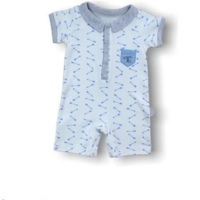 Resim Galaksi Baskılı Çıtçıtlı Kısa Kollu Erkek Bebek Tulumu Gri 001 