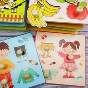 Resim Ahşap Bebek Eşleştirme Yapbozları, Kavramalı, Peg 3d Yapboz Oyuncakları, Bebek Çocuk İnce Motor Becerisi Öğrenme Eğitici Kavrama Tahtası, Kulplarla Karikatür Desenli Yapboz 