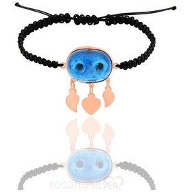 Resim Söğütlü Silver Gümüş Süryani Nazar Boncuğu Bileklik 